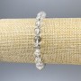 Bracelet with rock crystal smooth beads, 8 mm diameter, 18 mm length, stretch