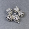 Pendant hardware, silver metal color, diameter 10×13.5 mm, pack of 5 pieces