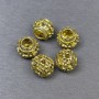 Bead insert, metallic gold color, diameter 9×10 mm, hole diameter 5 mm, packaging 5 pcs