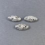 Bead-insert fittings, silver metal color, 18×8 mm diameter, hole diameter ~2 mm, packaging 3 pcs