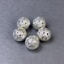 Bead finding insert, silver metal color, 10x10 mm diameter, hole diameter approx. 5 mm, diameter 2.5 mm ±, packaging 5 pcs