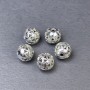 Bead-insert hardware, silver-tone metal color, 10x10 mm diameter, 5 mm ± hole, 2 mm ± diameter, packaging 5 pcs