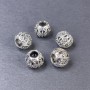 Bead finding - insert bead, silver metal color, diameter 9×10 mm, hole diameter ~5 mm, packaging 5 pcs