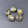 Bead Insert Findings in Silver-Gold Metal Color, 12×11 mm Diameter with Approximately 5 mm Hole, 5 mm Diameter Approx