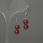 Earrings Carnelian bead 8mm, length 35mm