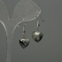 Larvikite Heart Earrings 12mm±, length 30mm±