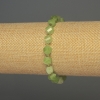 Chrysoprase Olivine Bracelet, Faceted Rhombus Beads, 7.5×6 mm, ± with 3 mm beads, ± length 18 mm, stretch