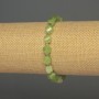 Chrysoprase Olivine Bracelet, Faceted Rhombus Beads, 7.5×6 mm, ± with 3 mm beads, ± length 18 mm, stretch