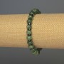 Bracelet with Green Strawberry Quartz Rondelle Beads, diameter 8.5×5 mm ±, Hematite 6×2 mm ±, length 18 mm ±, stretchy