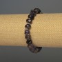Amethyst faceted bead bracelet, 9x5 mm diameter ± with 3 mm seed beads ±, 18 mm length ± stretch base