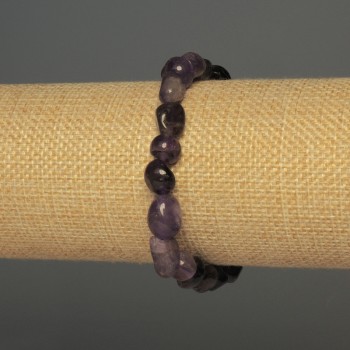 Amethyst Rondelle Bracelet, 8x8 mm, 18 mm length +/- stretch base