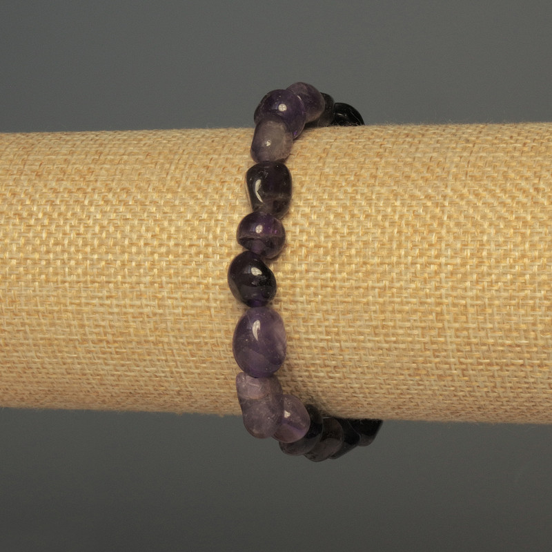 Amethyst Rondelle Bracelet, 8x8 mm, 18 mm length +/- stretch base