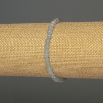 Aquamarine Bracelet with Smooth Beads, 4–5 mm diameter, 18 mm length, elastic