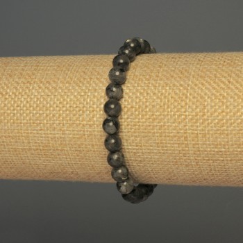 Lepidolite bracelet with smooth beads, diameter 7 mm ±, length 18 mm ± stretch