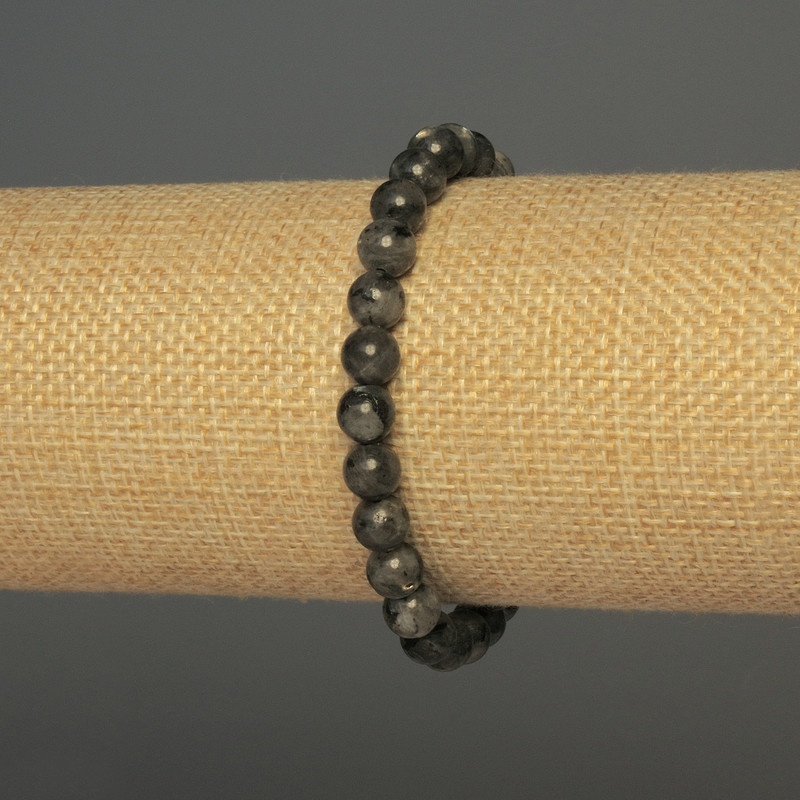 Lepidolite bracelet with smooth beads, diameter 7 mm ±, length 18 mm ± stretch