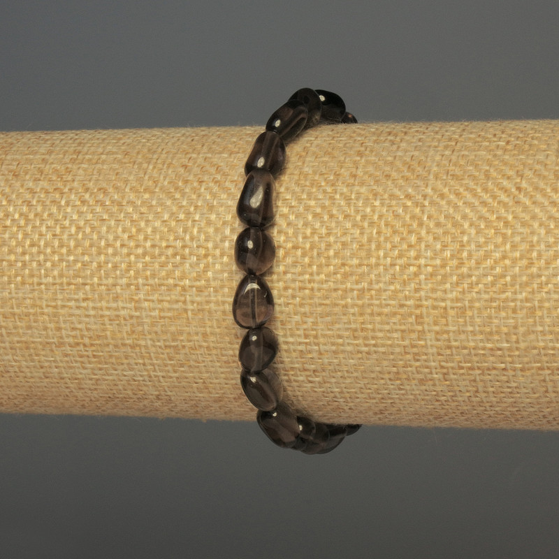 Smoky Topaz Bracelet, Faceted, diameter 7-10×7 mm, length 18 mm, stretch