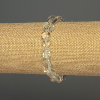 Faceted rock crystal bracelet, bead diameter 8-12x9 mm, length 18 mm, stretch