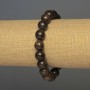 Bronzite Bracelet with Smooth Beads, diameter 10 mm ± 18 mm ± Stretch