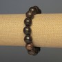 Bronzite bracelet with smooth beads, diameter 12–18 mm, stretch
