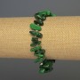 Bracelet with malachite chips, 12-20×3 mm diameter +/- with 3 mm beads +/-, stretch length 18 mm +/-
