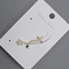 Stud Earring with Ear Cuff, Silver-Tone Metal, 11x28 mm ± White Crystals