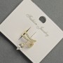 Clip-on Earring 'Snake' Gold-Tone Metal 12x14mm ± White Crystals