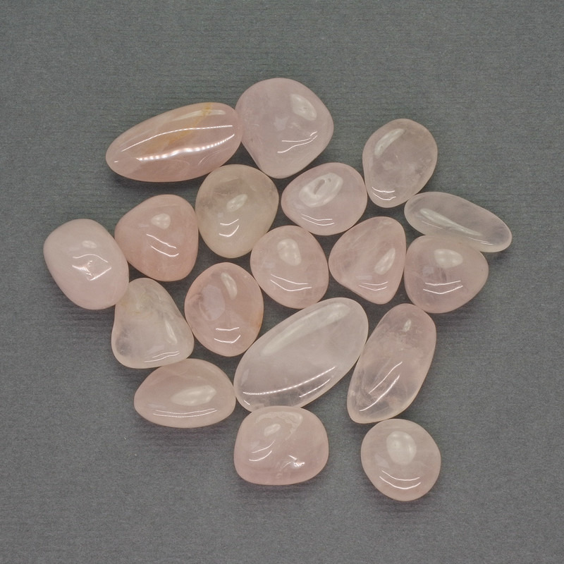(per 100g±) Natural stone Pink quartz, tumbled, processed nuggets without holes 11-20x10mm+