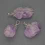 Amethyst pendant in a silver wire-wrapped setting, diameter 25×27 mm ±, length 37 mm ±