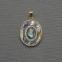 Haliotis Oval Pendant in Golden Metal, 18x16 mm diameter, 27 mm length