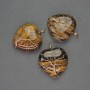 Heart Pendant Tiger's Eye in Golden Weave, diameter 30x30mm +-, length 37mm +-