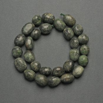 Seraphinite Beads, Tumbled, 14×17mm on a Thread, length 39 cm+