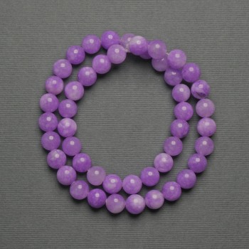 Lavender Amethyst Beads - Smooth Round, 8mm Diameter ± on Thread, 38cm Length