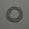 Terahertz Beads Smooth Sphere, 5mm Diameter, Dark Silver, on Thread, Length 41 cm ±