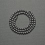 Terahertz Beads Smooth Sphere, 5mm Diameter, Dark Silver, on Thread, Length 41 cm ±