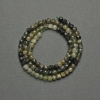 Grossular Green Garnet Faceted Cube Beads, 4 mm Diameter ± on Thread, Length 39 cm+