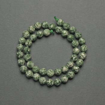 Moss Agate Beads - Faceted Round 8mm, on a thread, length 38cm+