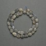Labradorite Faceted Beads, diameter 10–12 × 9 mm, on a thread, length about 40 cm+