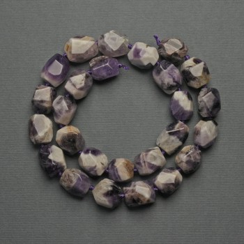 Amethyst Chevron Beads, Faceted, size 17x13mm ± on a thread, length 43cm+