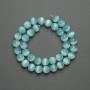 Blue Cat's Eye Beads, Synthetic Stone, Smooth Round Bead, 10 mm Diameter, On Thread, 39 cm Long