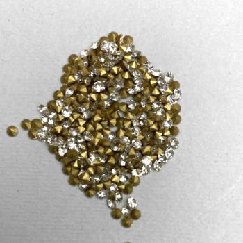Rhinestones, white color, diameter 2–3 mm, pack of 4 g