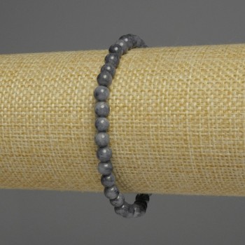 Sapphire bracelet with smooth round beads, 7–8 mm diameter, assorted sizes, 18 cm length, stretch