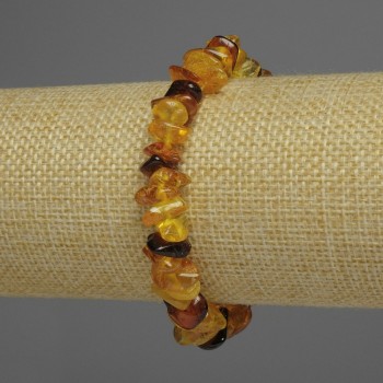 Amber Chip Bracelet, diameter 8×12×4 mm, length 18 cm, elastic