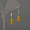 Earrings with tinted quartz teardrop 8×12 mm, length 32 mm