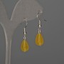 Earrings with tinted quartz teardrop 8×12 mm, length 32 mm