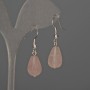 Rose Quartz Drop Earrings 10x15mm, 35mm Length