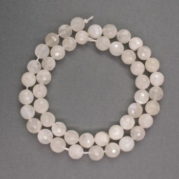 Adularia natural stone beads - faceted ball, 8 mm diameter, 39 cm length