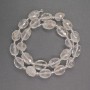 Natural stone beads, Mountain Crystal, faceted oval rondelle, diameter 10×13 mm ±, seed bead diameter 4 mm ±, length 40 cm ±