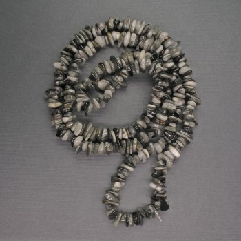 Hawk's Eye Natural Stone Beads, Chip, 8x3 mm, Length 80 cm