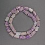 Faceted amethyst natural gemstone beads, cylindrical, diameter 7×11 mm, length 41 cm ±