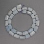 Aquamarine natural gemstone beads, faceted cylindrical, diameter 7x11 mm ±, seed beads, diameter 3 mm ±, length 39 cm ±